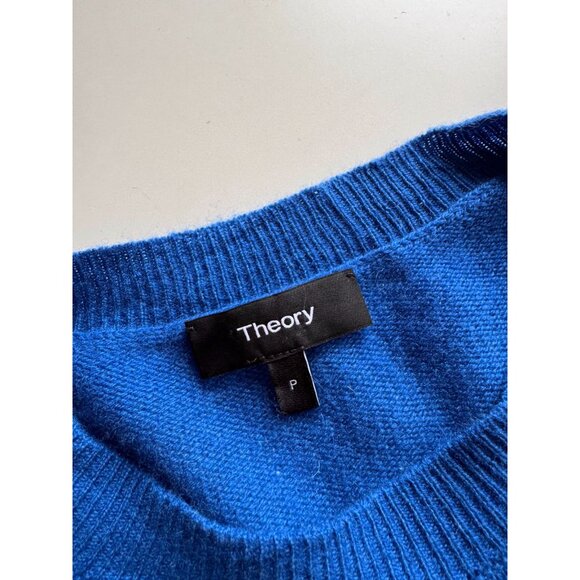 THEORY Karenia L Royal Blue 100% Cashmere Knit Oversized Sweater, Size P/S - Picture 14 of 16